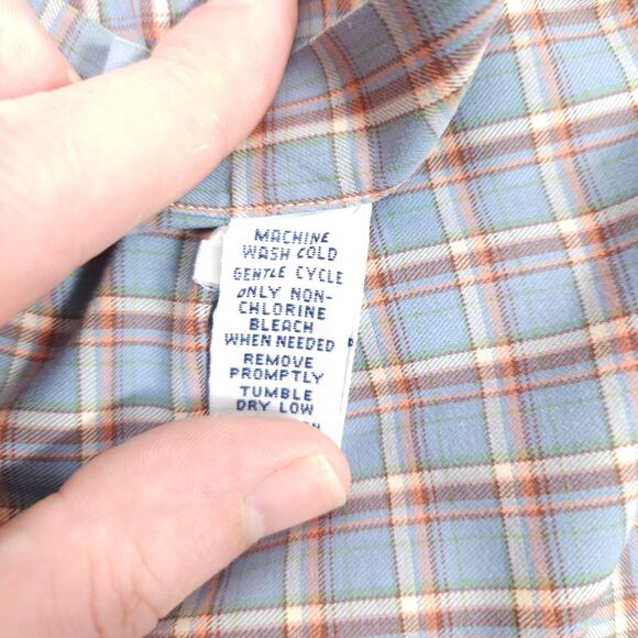 Ralph Lauren Mens Large Blue Plaid Classic Fit Long Sleeve Button Down Shirt - Picture 8 of 8